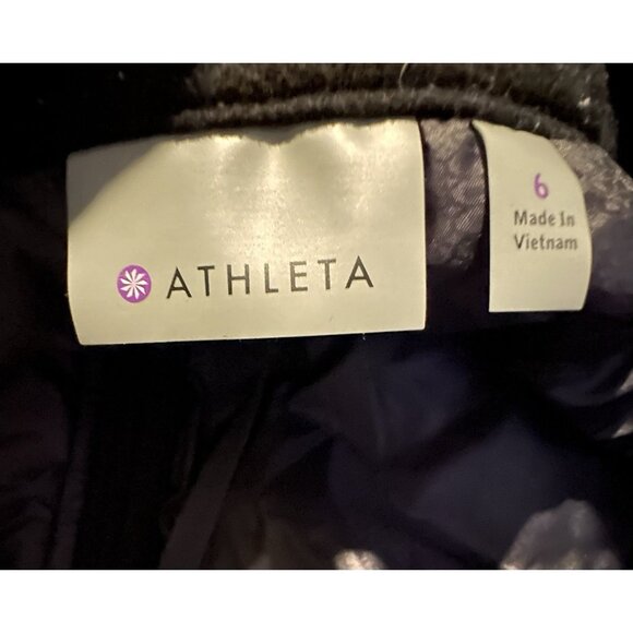 Athleta Womens Black Quilted Stretch Full Zip Toasty Buns Ski Mini Skirt Size 6 - Picture 3 of 5